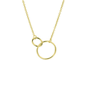collier rondjes 41 + 4 cm zilver verguld (geel)