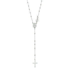 collier rozenkrans poli/mat 50 cm zilver gerhodineerd