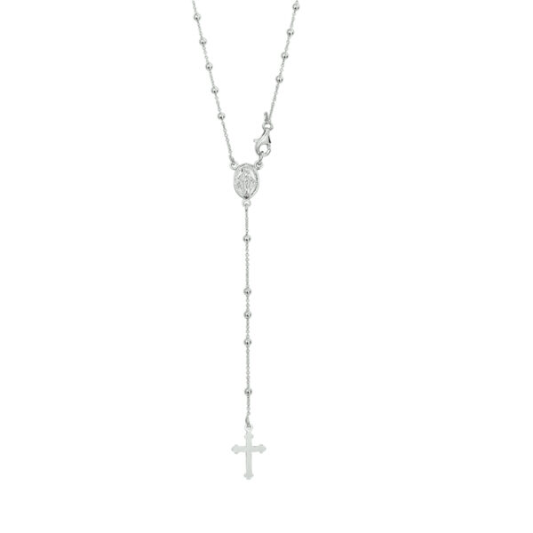 collier rozenkrans poli/mat 50 cm zilver gerhodineerd