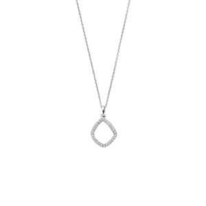 collier ruit zirkonia 41 - 43 - 45 cm zilver gerhodineerd