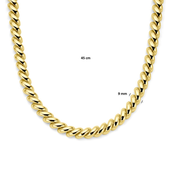 collier san marco 9 mm 45 cm 14K geelgoud - Afbeelding 4
