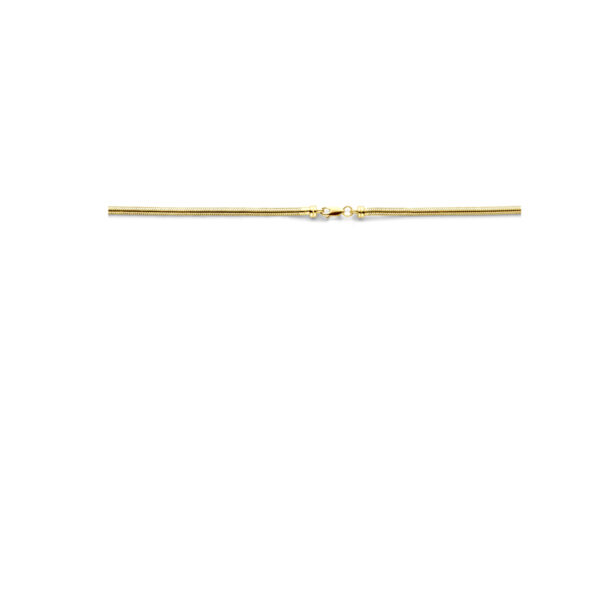 collier slang 3,3 mm 45 cm Silgold (geel met zilverkern) - Afbeelding 3