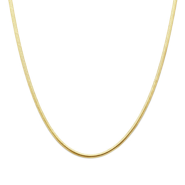collier slang 3,3 mm 45 cm Silgold (geel met zilverkern)