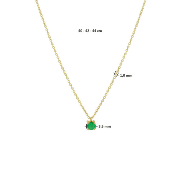 collier smaragd 40 - 42 - 44 cm 14K geelgoud - Afbeelding 4