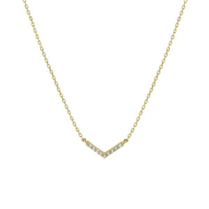 collier v zirkonia 40 - 44 cm 14K geelgoud