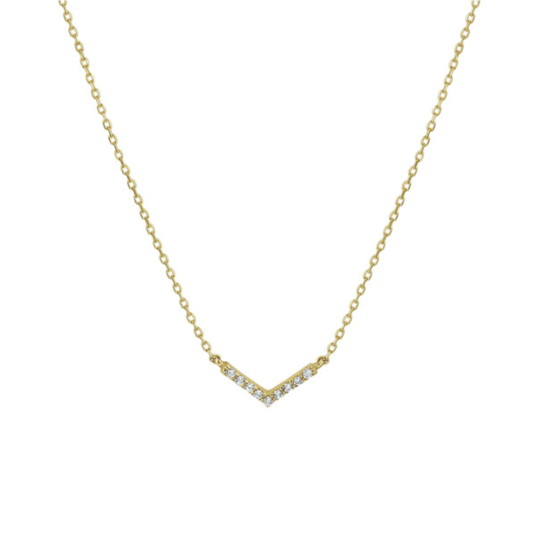 collier v zirkonia 40 - 44 cm 14K geelgoud
