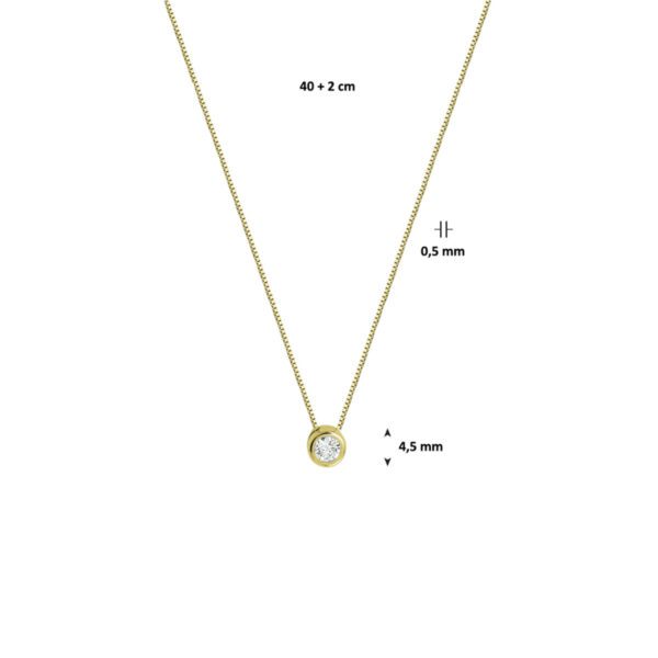 collier zirkonia 0,5 mm 40 + 2 cm 14K geelgoud - Afbeelding 4