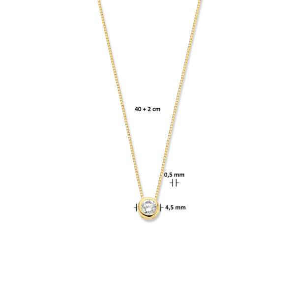 collier zirkonia 0,5 mm 40 + 2 cm 14K geelgoud - Afbeelding 5