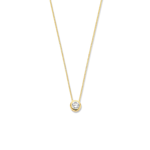 collier zirkonia 0,5 mm 40 + 2 cm 14K geelgoud