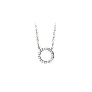 collier zirkonia 1,1 mm 40 + 4 cm zilver gerhodineerd