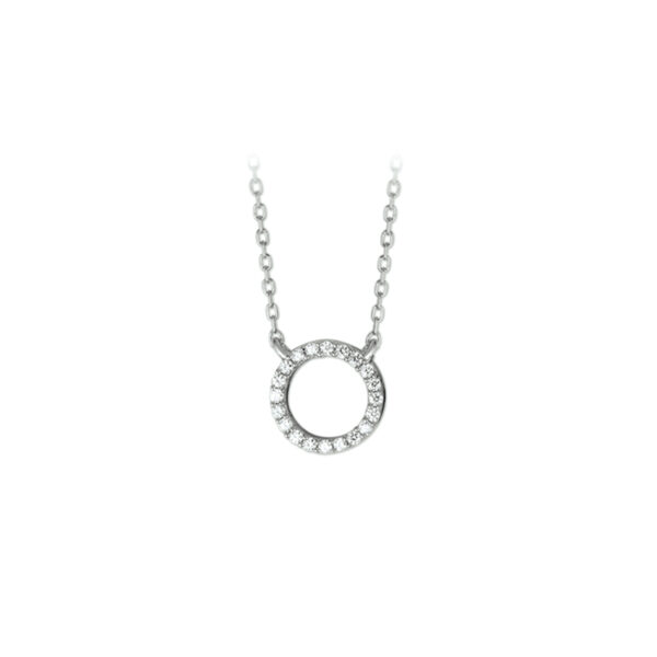collier zirkonia 1,1 mm 40 + 4 cm zilver gerhodineerd