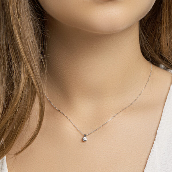 collier zirkonia 40 + 4 cm zilver gerhodineerd - Afbeelding 2