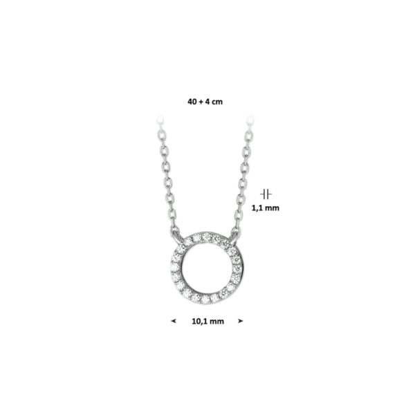 collier zirkonia 40 + 4 cm zilver gerhodineerd - Afbeelding 2