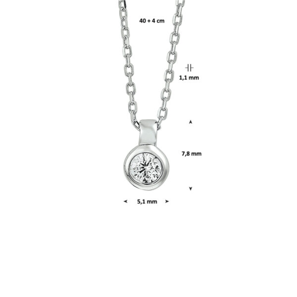 collier zirkonia 40 + 4 cm zilver gerhodineerd - Afbeelding 3