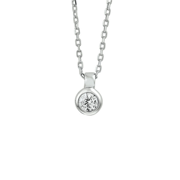 collier zirkonia 40 + 4 cm zilver gerhodineerd