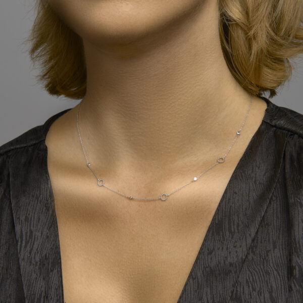 collier zirkonia 41 + 4 cm zilver gerhodineerd - Afbeelding 2