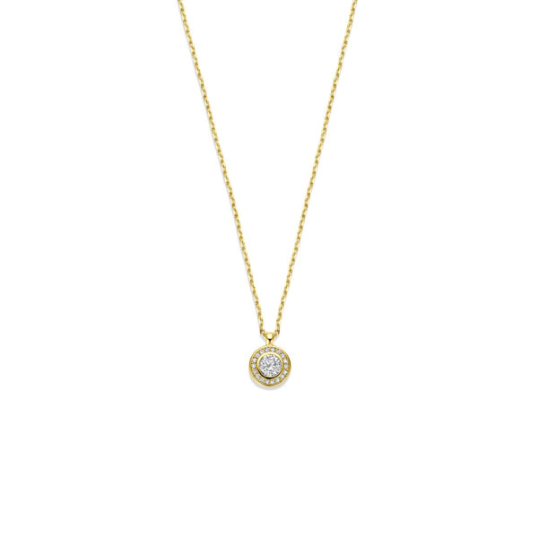 collier zirkonia 41 - 43 - 45 cm 14K geelgoud