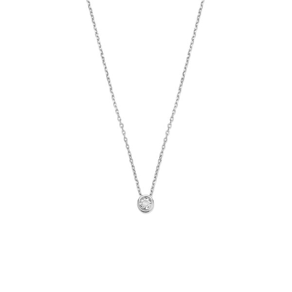 collier zirkonia 41 - 43 - 45 cm zilver gerhodineerd