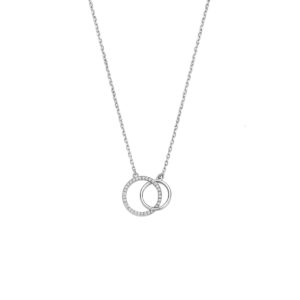 collier zirkonia 41 - 43 - 45 cm zilver gerhodineerd