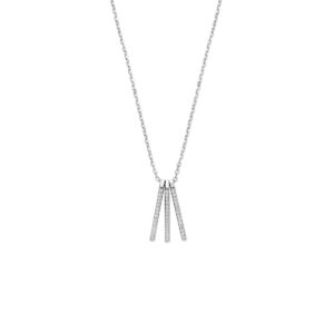 collier zirkonia 41 - 43 - 45 cm zilver gerhodineerd