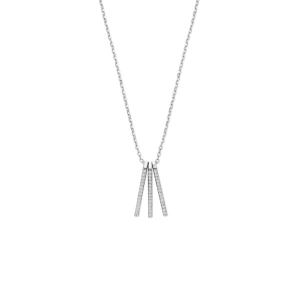 collier zirkonia 41 - 43 - 45 cm zilver gerhodineerd