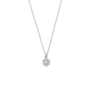 collier zirkonia 41 - 43 - 45 cm zilver gerhodineerd
