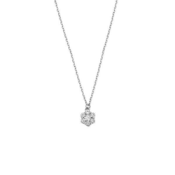 collier zirkonia 41 - 43 - 45 cm zilver gerhodineerd