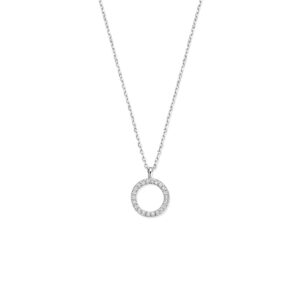 collier zirkonia 41 - 43 - 45 cm zilver gerhodineerd