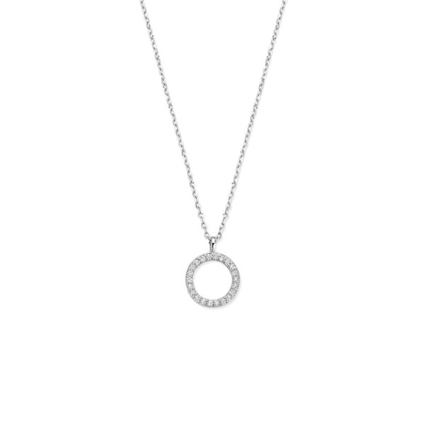 collier zirkonia 41 - 43 - 45 cm zilver gerhodineerd