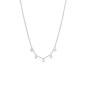 collier zirkonia 41 - 43 - 45 cm zilver gerhodineerd