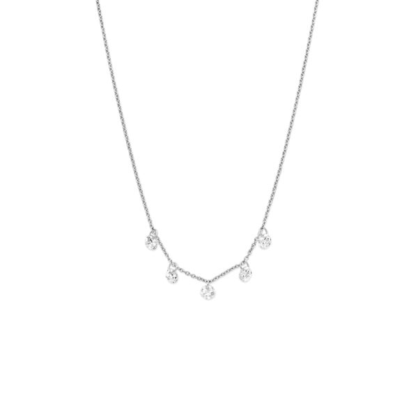 collier zirkonia 41 - 43 - 45 cm zilver gerhodineerd