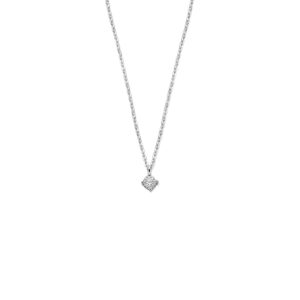 collier zirkonia 42 + 3 cm zilver gerhodineerd