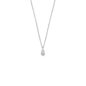 collier zirkonia 42 + 3 cm zilver gerhodineerd