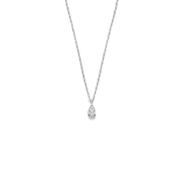 collier zirkonia 42 + 3 cm zilver gerhodineerd