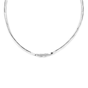 collier zirkonia 7 mm 42 + 3 cm zilver gerhodineerd