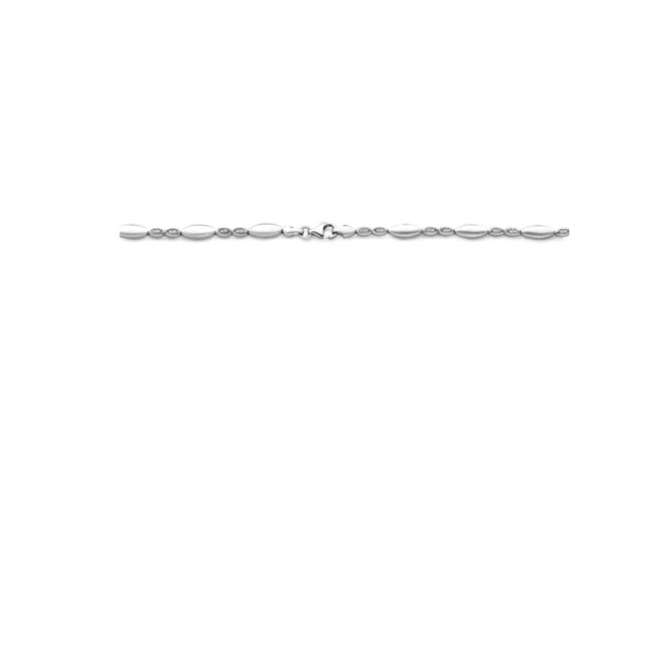 collier zirkonia poli/mat 4,7 mm 45 cm zilver gerhodineerd - Afbeelding 3