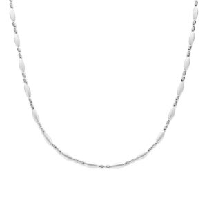 collier zirkonia poli/mat 4,7 mm 45 cm zilver gerhodineerd