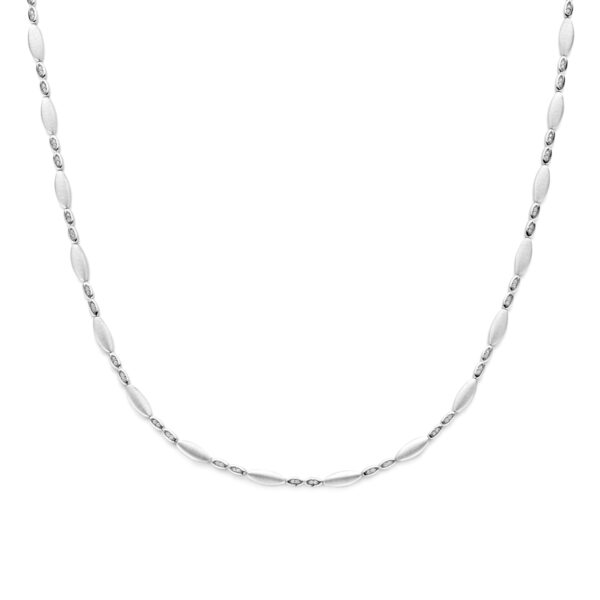 collier zirkonia poli/mat 4,7 mm 45 cm zilver gerhodineerd