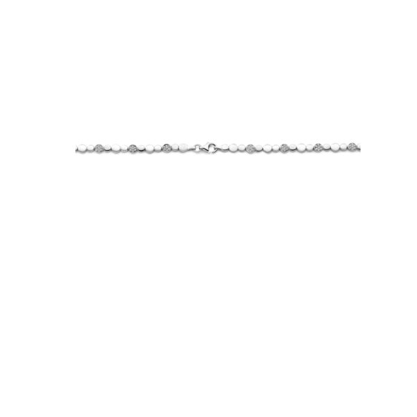 collier zirkonia poli/mat 5,1 mm 45 cm zilver gerhodineerd - Afbeelding 3