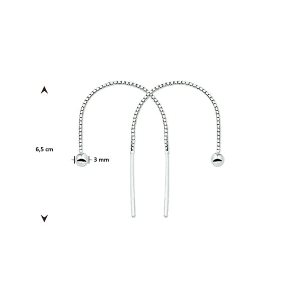 doortrekoorbellen 65 mm zilver wit - Afbeelding 2