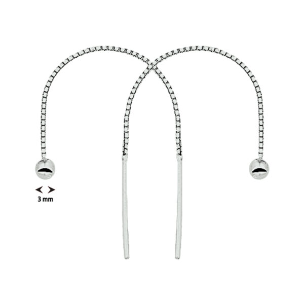 doortrekoorbellen bolletje 66 mm zilver gerhodineerd - Afbeelding 3