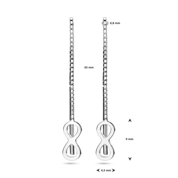 doortrekoorbellen infinity zilver gerhodineerd - Afbeelding 4