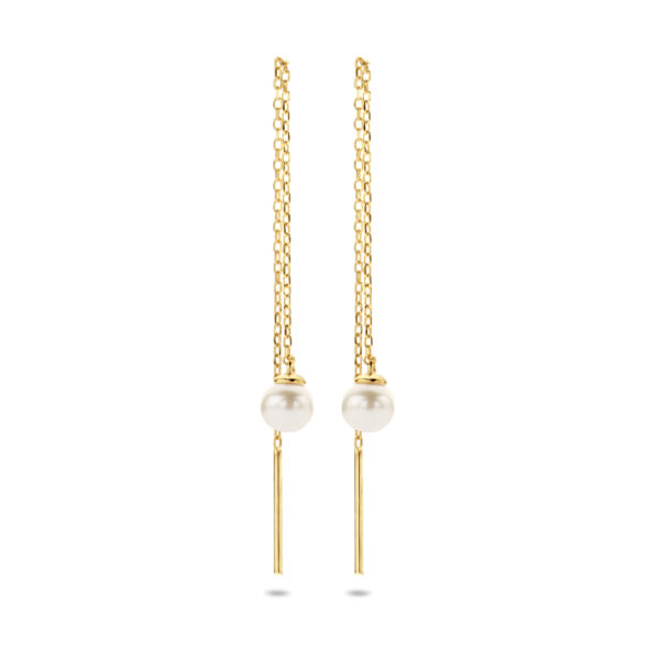 doortrekoorbellen parel 14K geelgoud