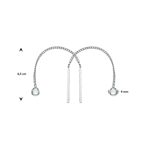 doortrekoorbellen zirkonia 65 mm zilver wit - Afbeelding 2