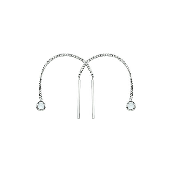 doortrekoorbellen zirkonia 65 mm zilver wit
