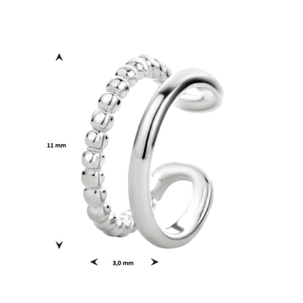 earcuff zilver gerhodineerd - Afbeelding 3