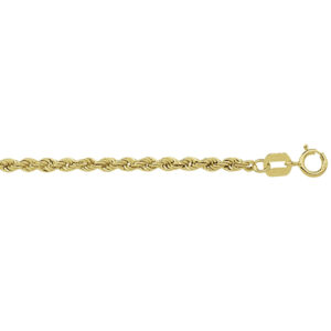 enkelbandje koord 2,0 mm 26 - 28 cm 14K geelgoud