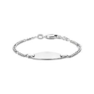 graveerarmband 11 - 13 cm zilver wit