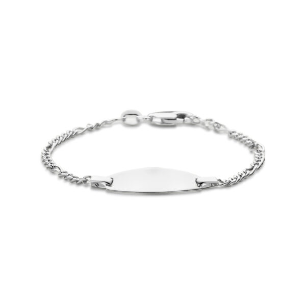 graveerarmband 11 - 13 cm zilver wit