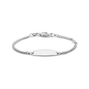 graveerarmband 11 - 13 cm zilver wit